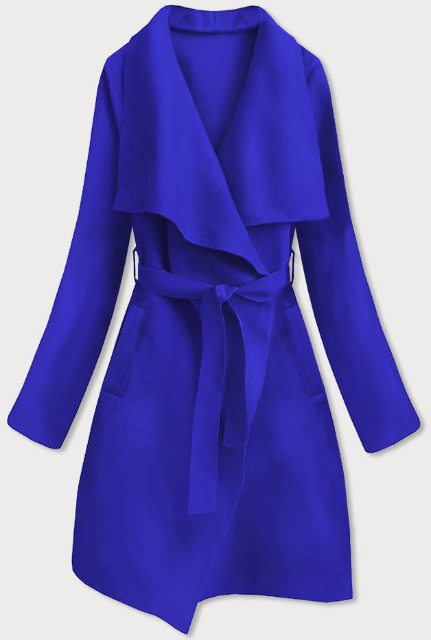 Minimalistický dámský kabát v chrpové barvě (747ART) Modrá ONE SIZE