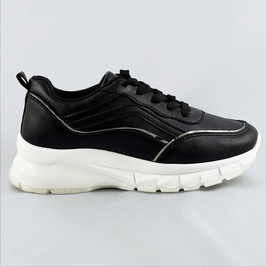 Černé dámské sneakersy s metalickou lemovkou (BG-02) odcienie czerni XL (42)