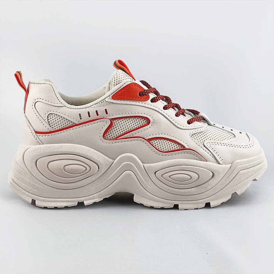 Béžovo-oranžové dámské sportovní boty s vysokou podrážkou (RA15) odcienie beżu XL (42)