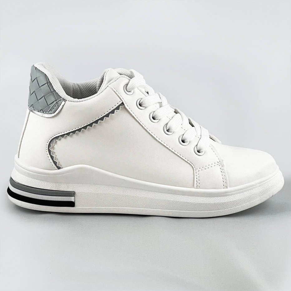 Bílo-světle modré sportovní boty se skrytým klínem (666-16) odcienie bieli ONE SIZE