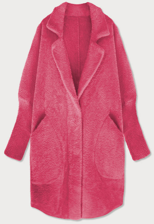 Dlouhý vlněný přehoz přes oblečení typu "alpaka" ve fuchsijové barvě (7108) odcienie różu ONE SIZE