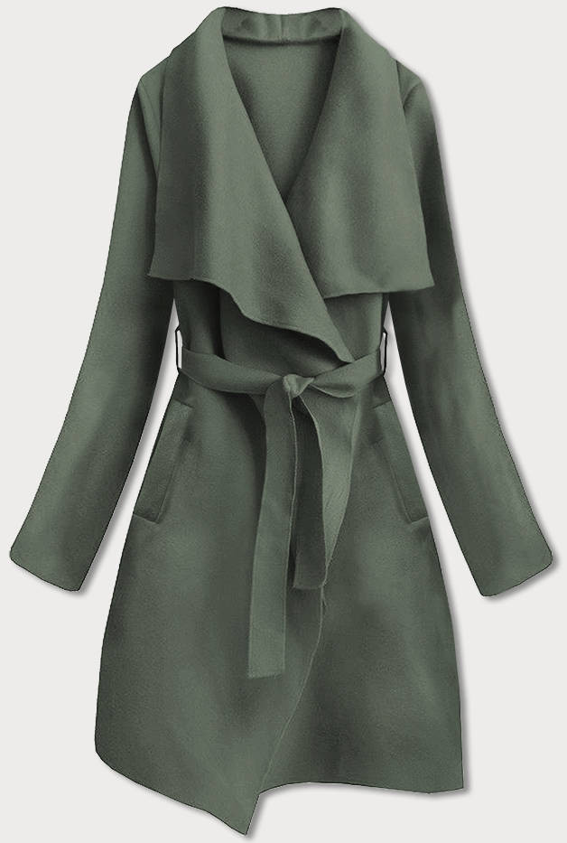 Minimalistický dámský kabát v khaki barvě (747ART) zielony ONE SIZE