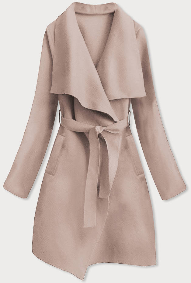 Minimalistický dámský kabát v barvě "nude" (747ART) Béžová ONE SIZE