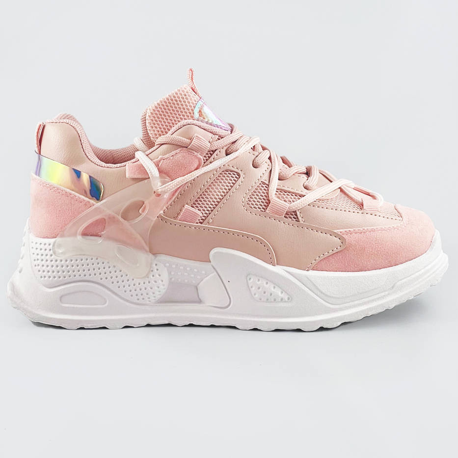 Růžové dámské sneakersy se dvojitými tkaničkami (7001) odcienie różu XL (42)