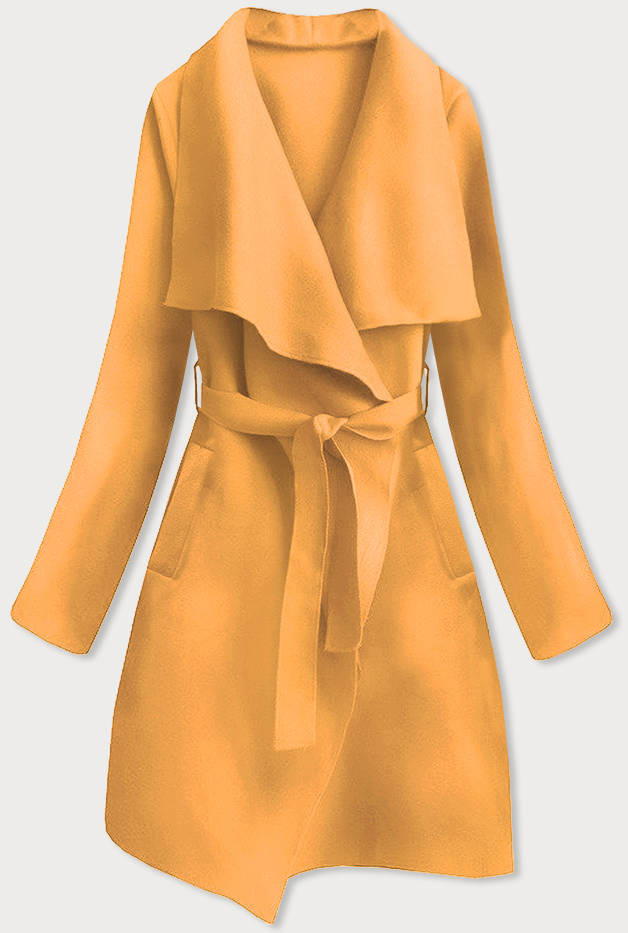 Žlutý dámský minimalistický kabát (747ART) odcienie żółtego ONE SIZE