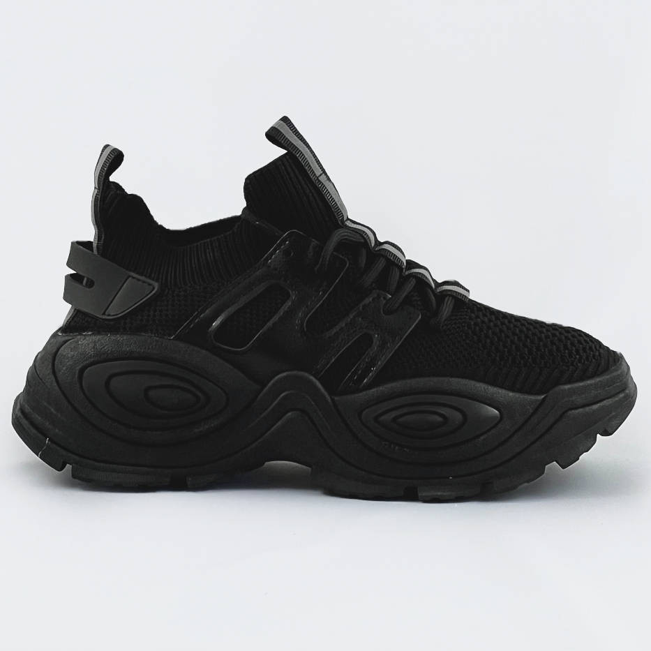 Černé dámské textilní tenisky sneakers (RA16) odcienie czerni XL (42)