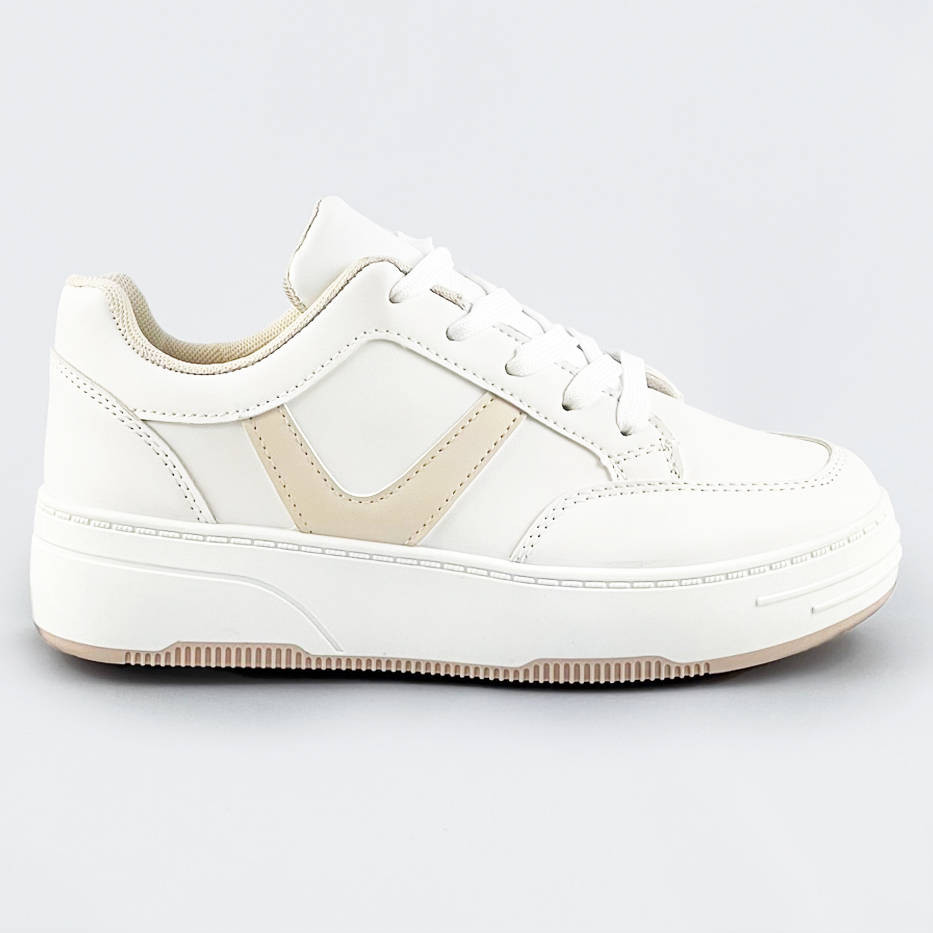 Bílo-béžové dámské sportovní šněrovací boty (S070) odcienie bieli XL (42)