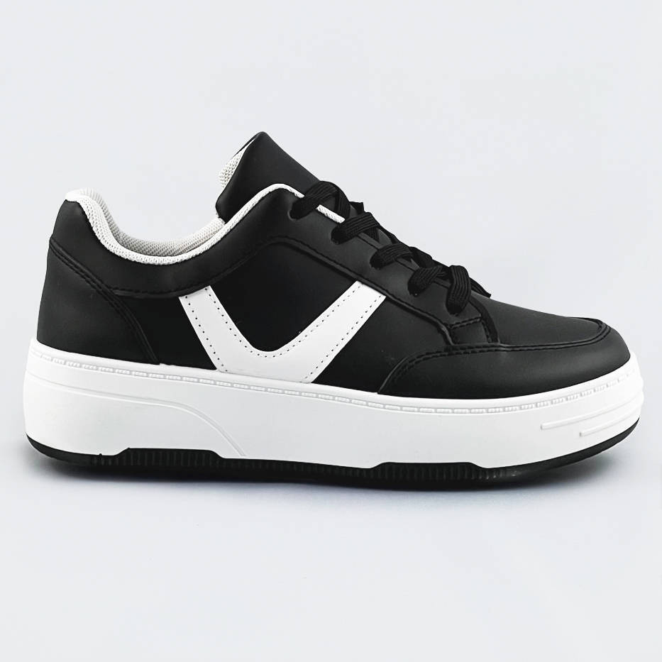 Černo-bílé dámské sportovní šněrovací boty (S070) odcienie czerni XL (42)
