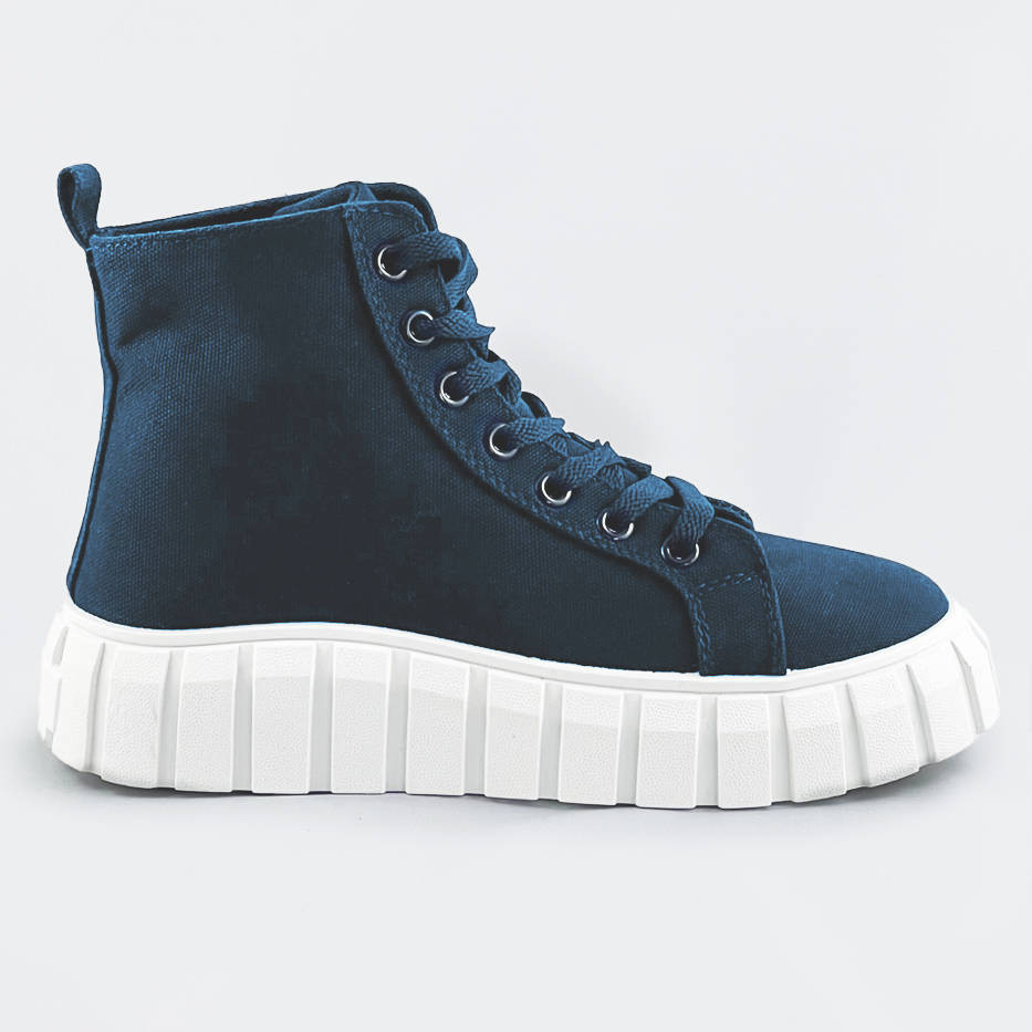 Tmavě modré šněrovací boty (XA060) odcienie niebieskiego XL (42)