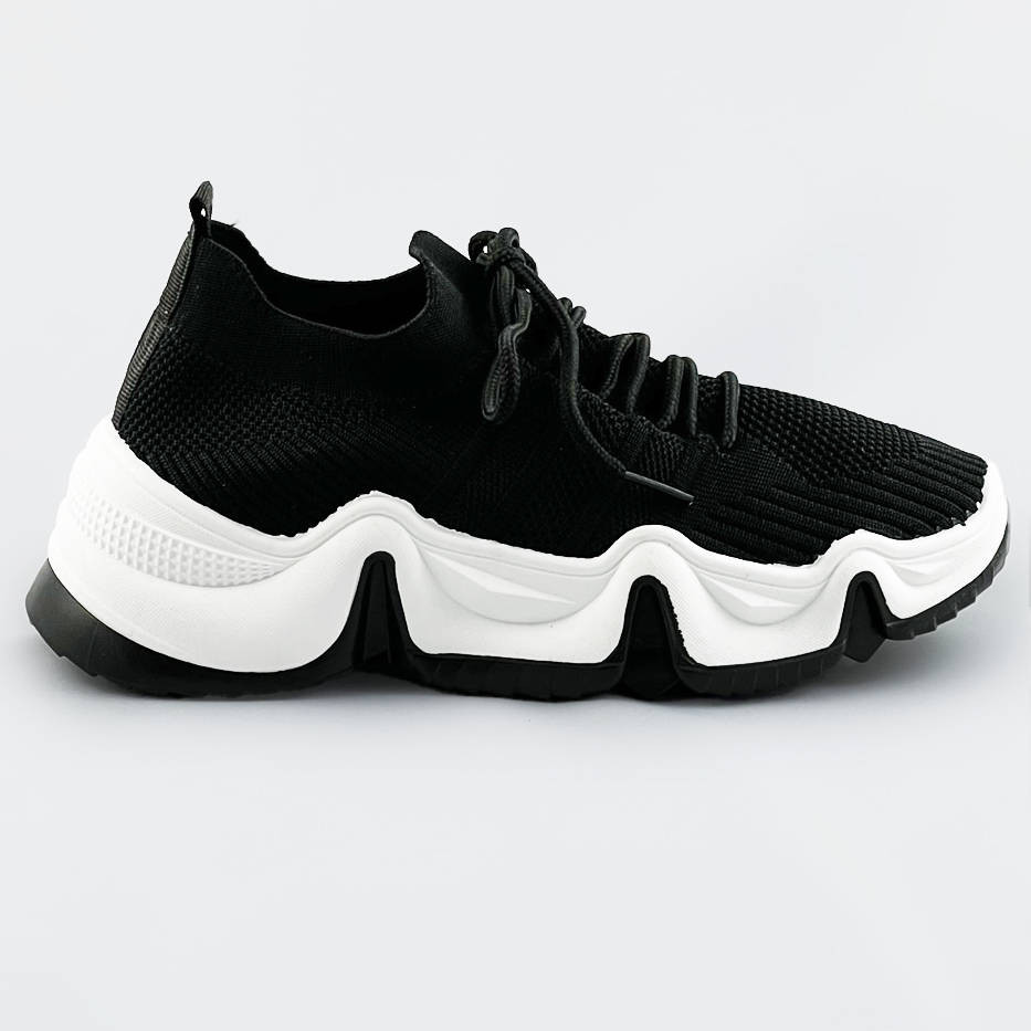 Černé tenisky sneakers s bílou podrážkou (XA055) odcienie czerni XL (42)