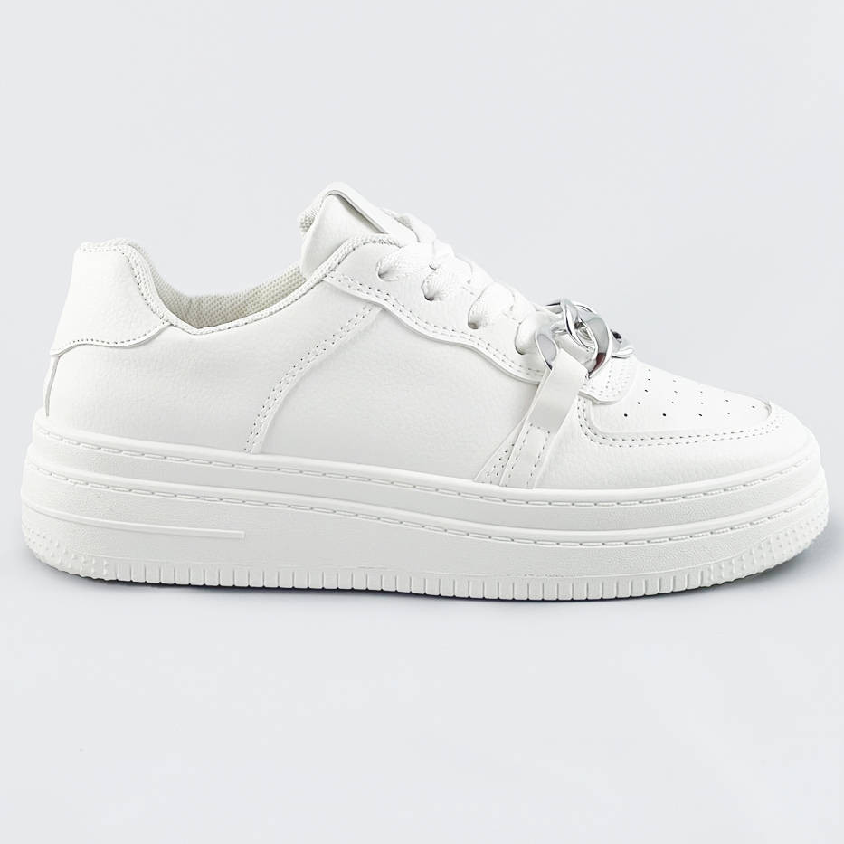 Bílé dámské sportovní boty s řetízkem (B-545) odcienie bieli XL (42)