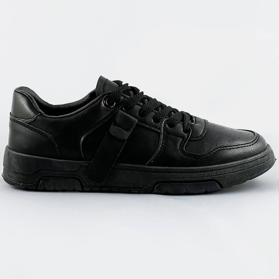 Černé dámské šněrovací tenisky sneakers (21-Q22) odcienie czerni XL (42)