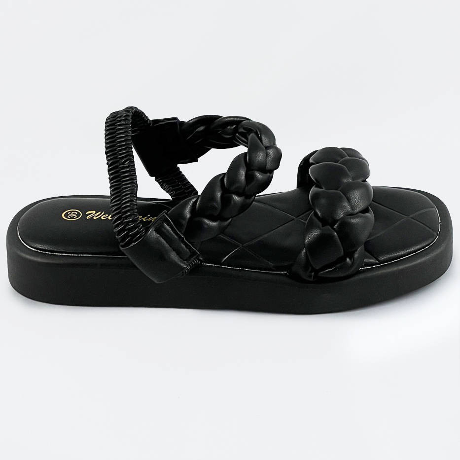 Černé sandály se zapletenými pásky (AF-250) odcienie czerni XL (42)