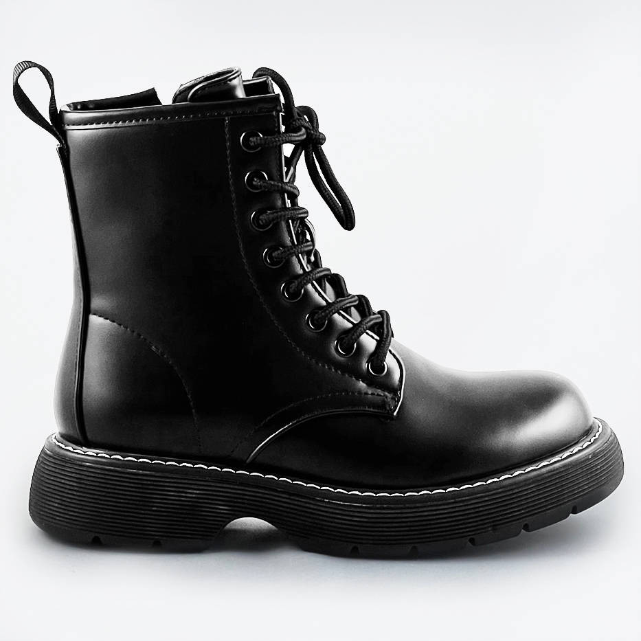 Černé dámské šněrovací boty (A9935) odcienie czerni L (40)
