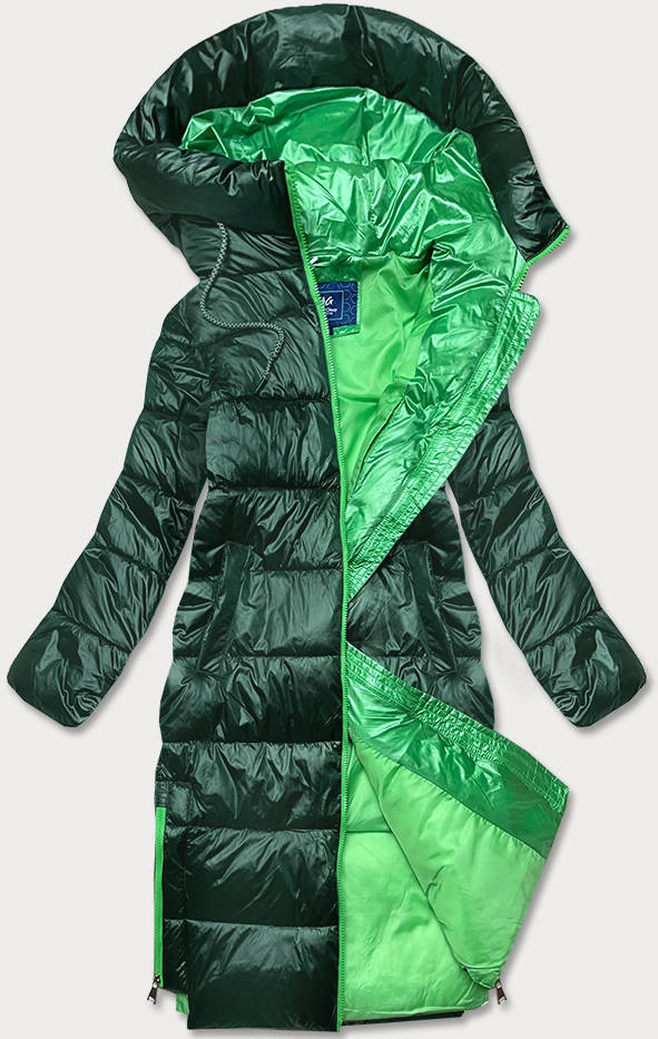 Zelená dámská bunda s kontrastními vsadkami (AG1-J9063) odcienie zieleni M (38)