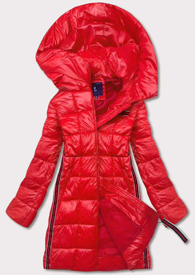 Červená dámská bunda s ozdobnými lampasy (AG1-J9002) odcienie czerwieni S (36)