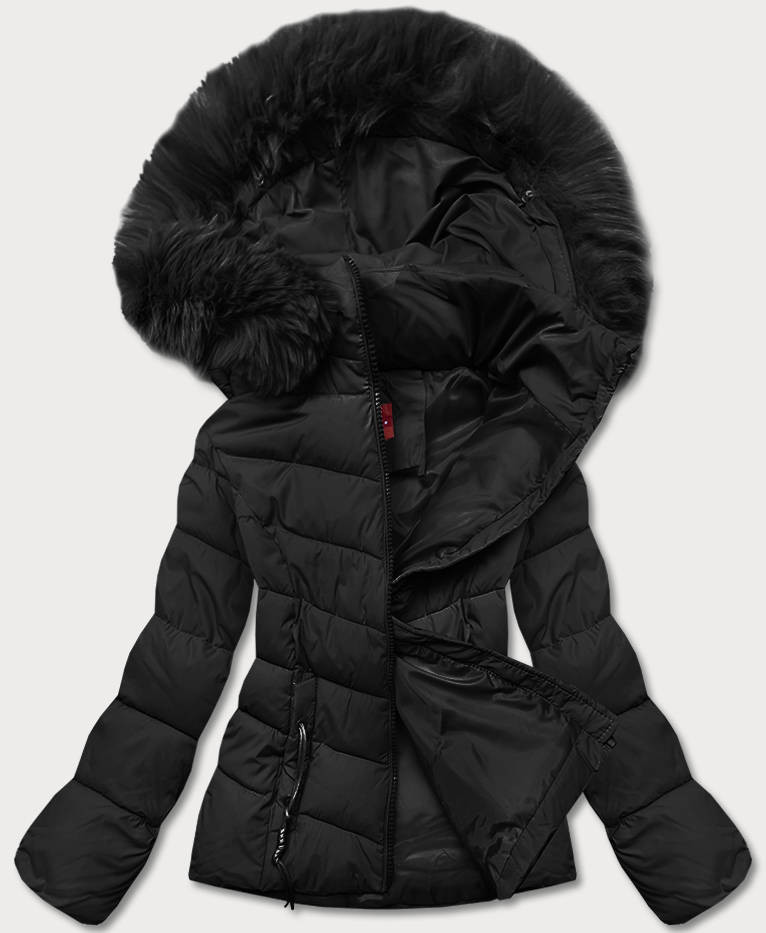Krátká černá dámská zimní bunda (TY043-1) odcienie czerni XL (42)