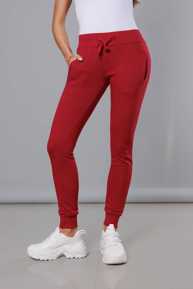 Tmavě červené teplákové kalhoty (CK01-35) odcienie czerwieni XL (42)