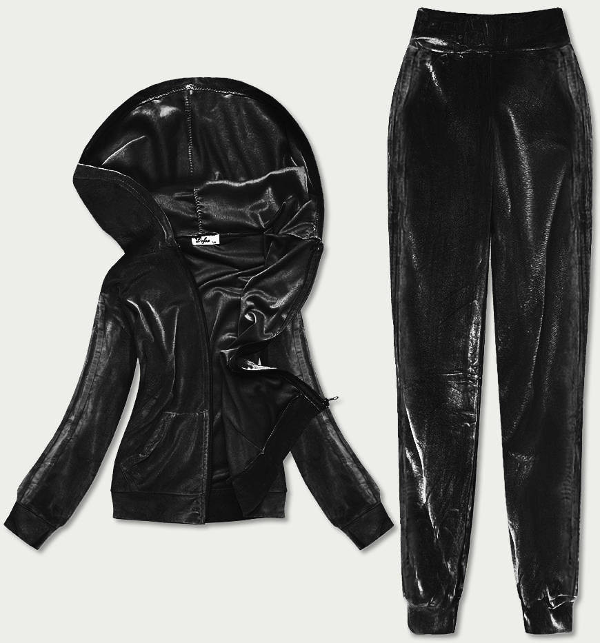 Černý dámský velurový dres (81224) odcienie czerni XL (42)