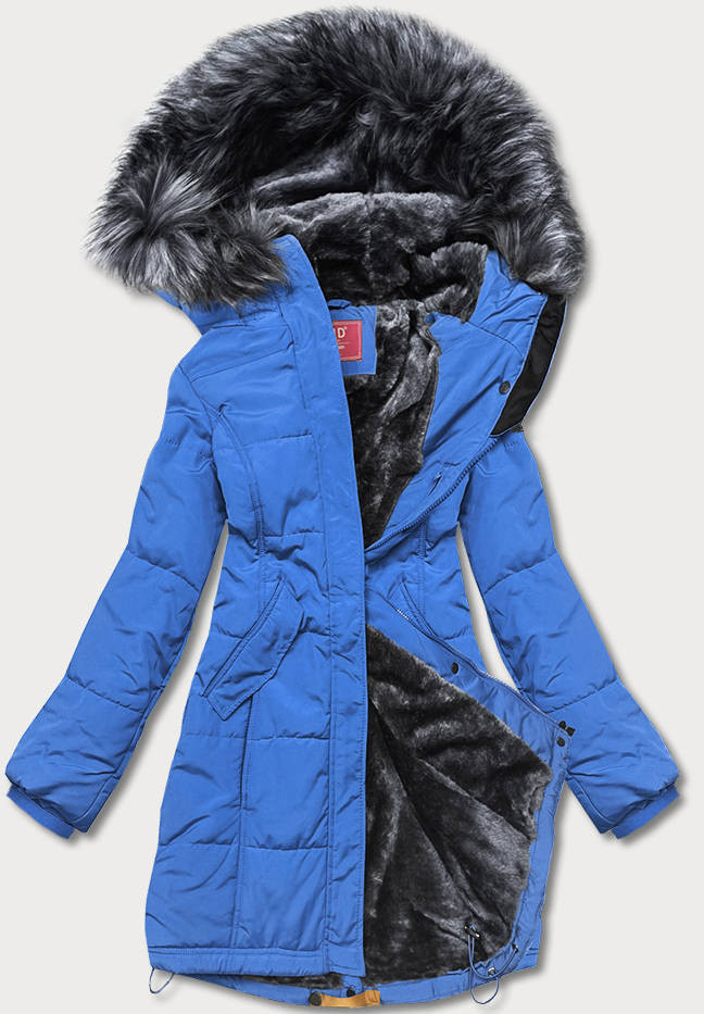 Světle modrá dámská zimní bunda (M-21305) odcienie niebieskiego S (36)