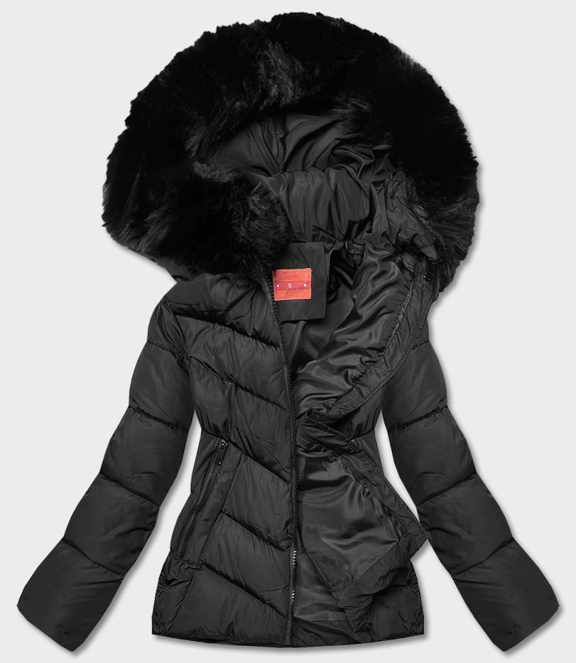 Krátká černá dámská zimní bunda (TY035-1) odcienie czerni XL (42)