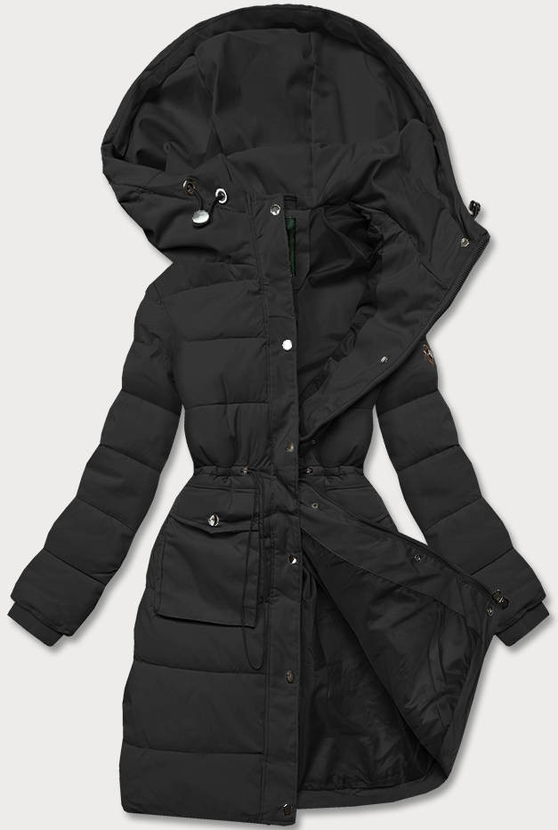 Černá dámská zimní péřová bunda (CAN-865) odcienie czerni XL (42)