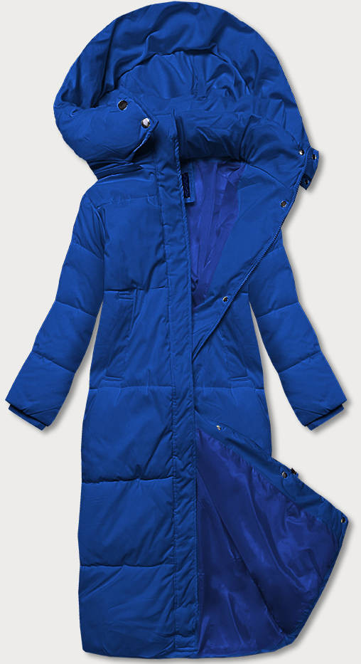 Světle modrá dlouhá dámská zimní bunda (AG3-3031) odcienie niebieskiego XXL (44)