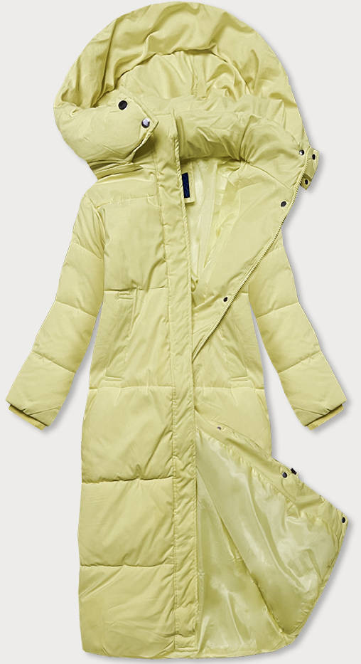 Dlouhá žlutá dámská zimní bunda (AG3-3031) Žlutá L (40)