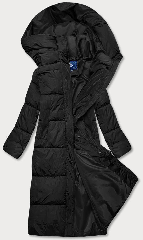 Černá dámská zimní bunda s kapucí (AG1-J9091) odcienie czerni XXL (44)