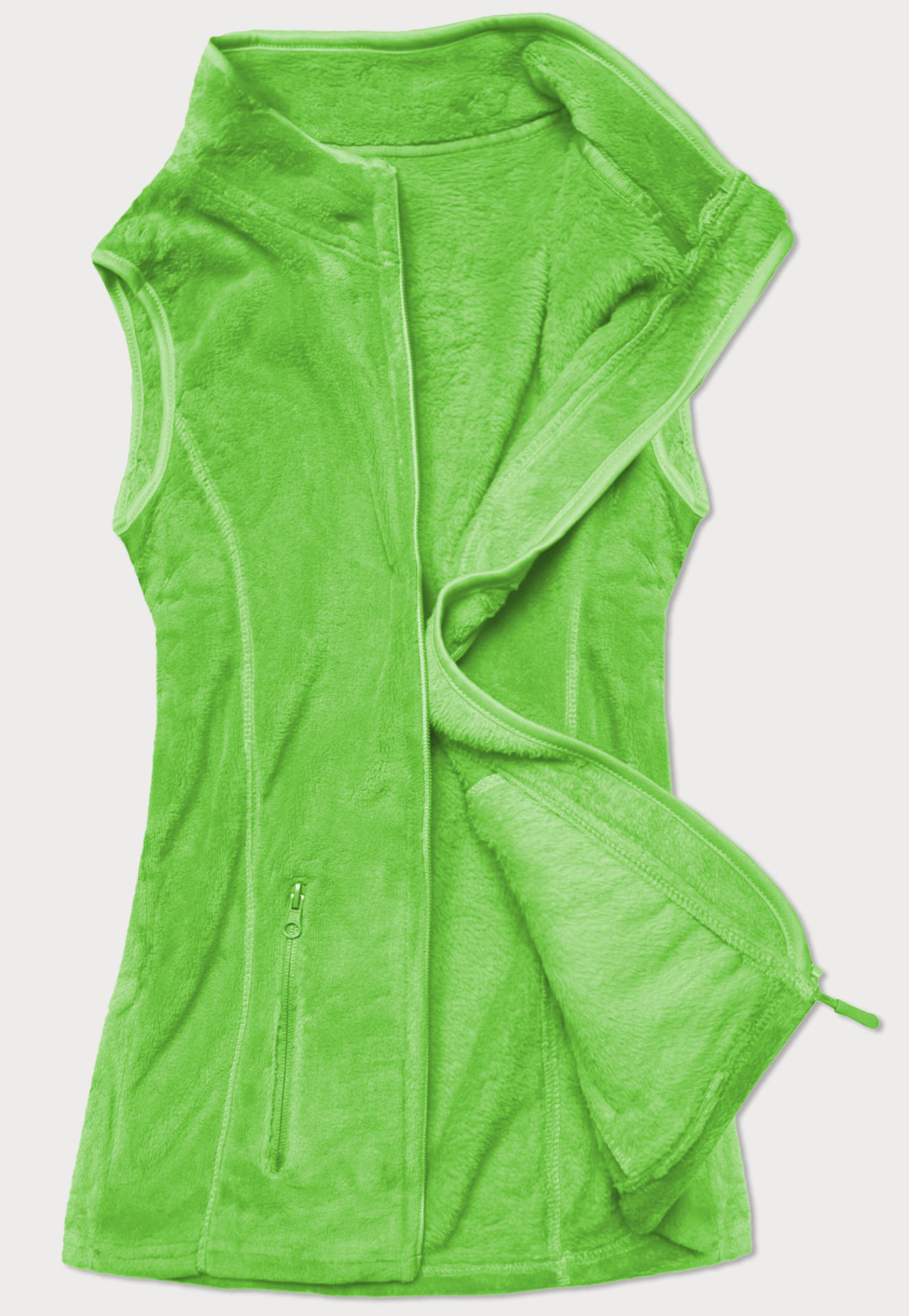 Dámská plyšová vesta v neonově zelené barvě (HH003-44) odcienie zieleni S (36)