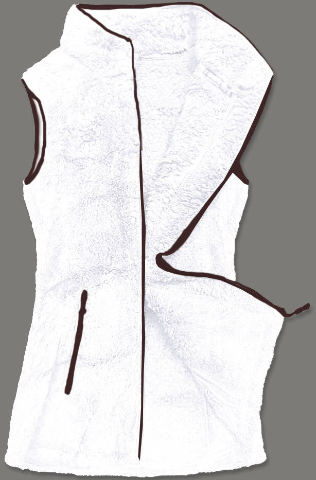 Bílá dámská plyšová vesta (HH005-45) odcienie bieli XL (42)