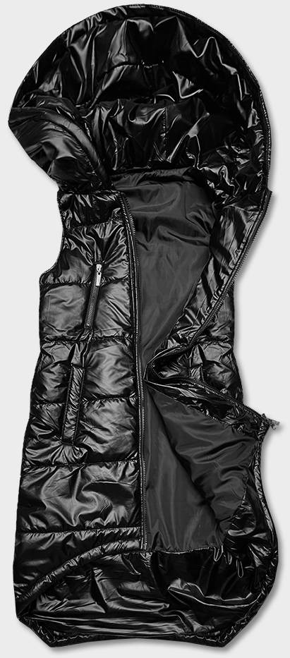 Černá dámská vesta s asymetrickou spodní částí (B8129-1) odcienie czerni S (36)