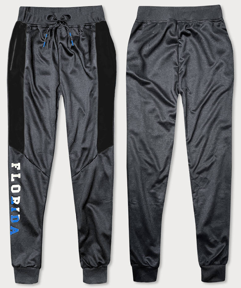 Tmavě šedé pánské teplákové kalhoty (8K199) odcienie szarości L
