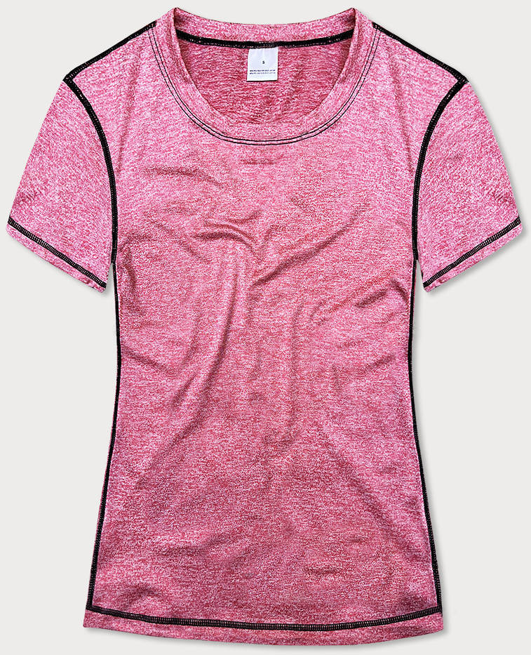 Růžové dámské sportovní tričko T-shirt (A-2165) odcienie różu S (36)