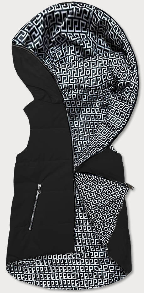 Černá oboustranná dámská vesta (R8006) odcienie czerni 52