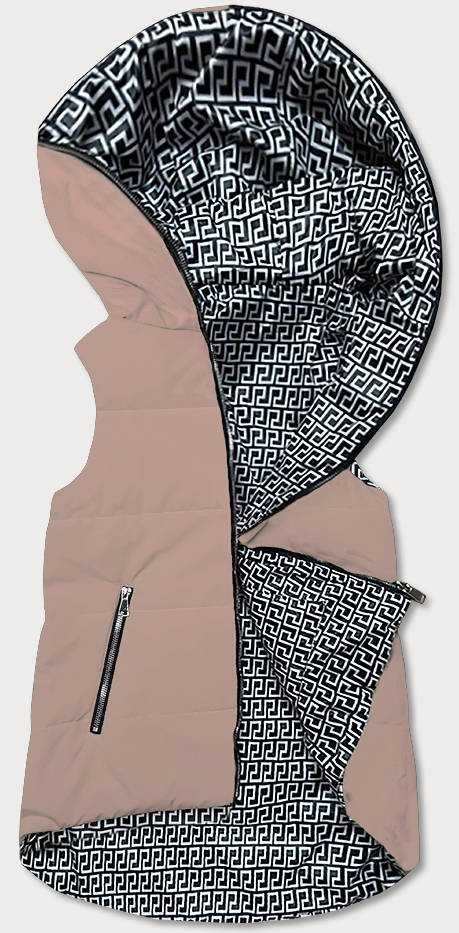 Béžová oboustranná dámská vesta (R8006) odcienie beżu 50