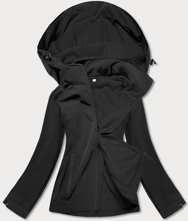 Černá dámská bunda s polarem (HH017-1) odcienie czerni L (40)