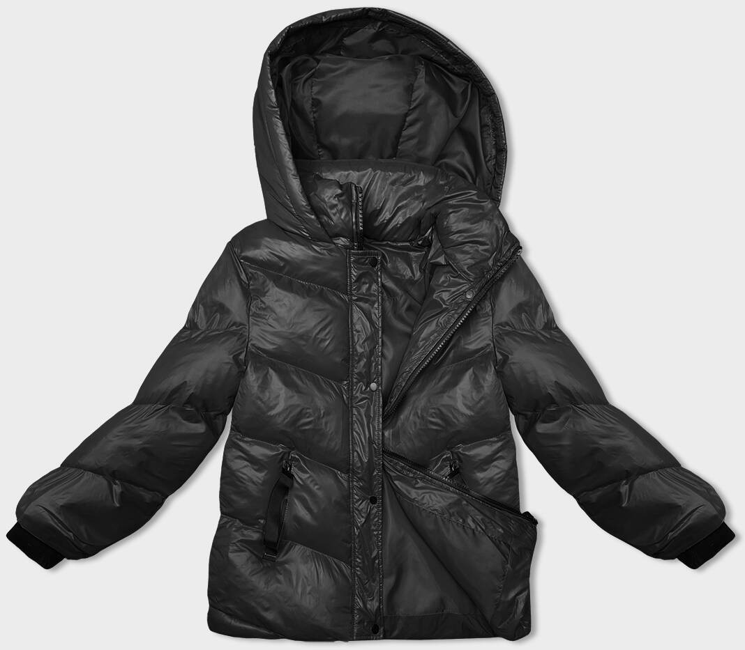 Černá dámská péřová zimní bunda (23065-392) odcienie czerni XL (42)