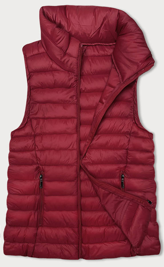 Červená dámská prošívaná vesta (5M9155-270) odcienie czerwieni XL (42)