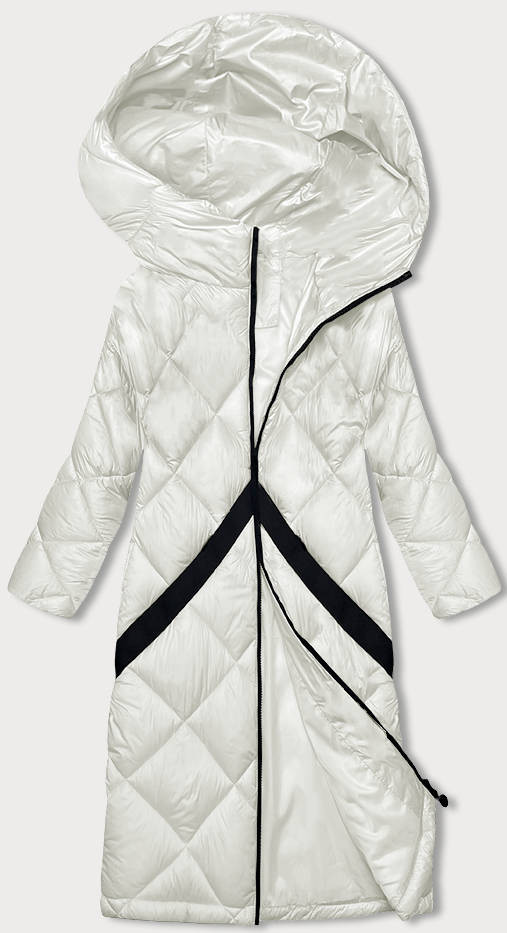 Prošívaná dámská zimní bunda v barvě ecru (H-896-11) odcienie bieli XL (42)