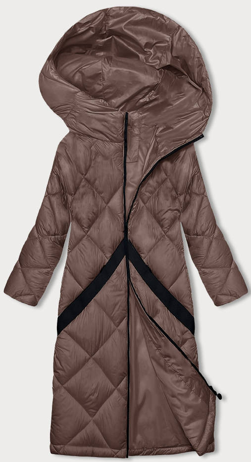 Prošívaná dámská zimní bunda ve velbloudí barvě (H-896-89) odcienie brązu XL (42)