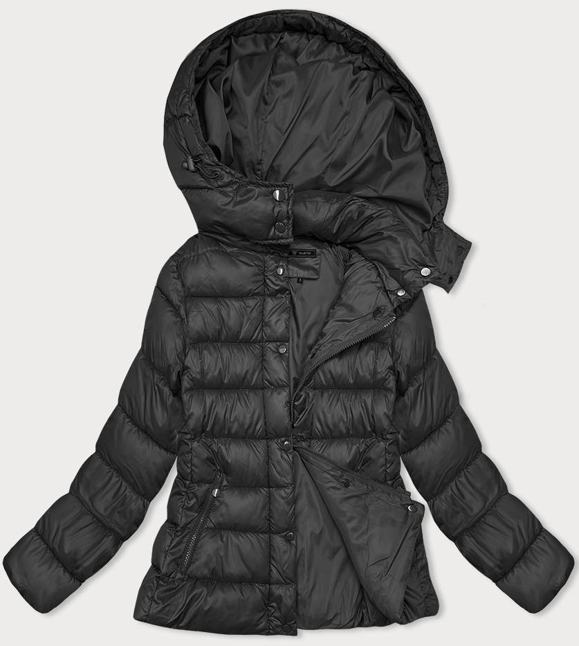 Černá prošívaná dámská zimní bunda (YP-22075-1) odcienie czerni XL (42)