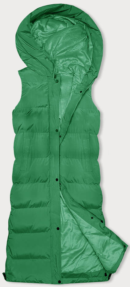Hrubší zelená dámská vesta (23-008) odcienie zieleni L (40)