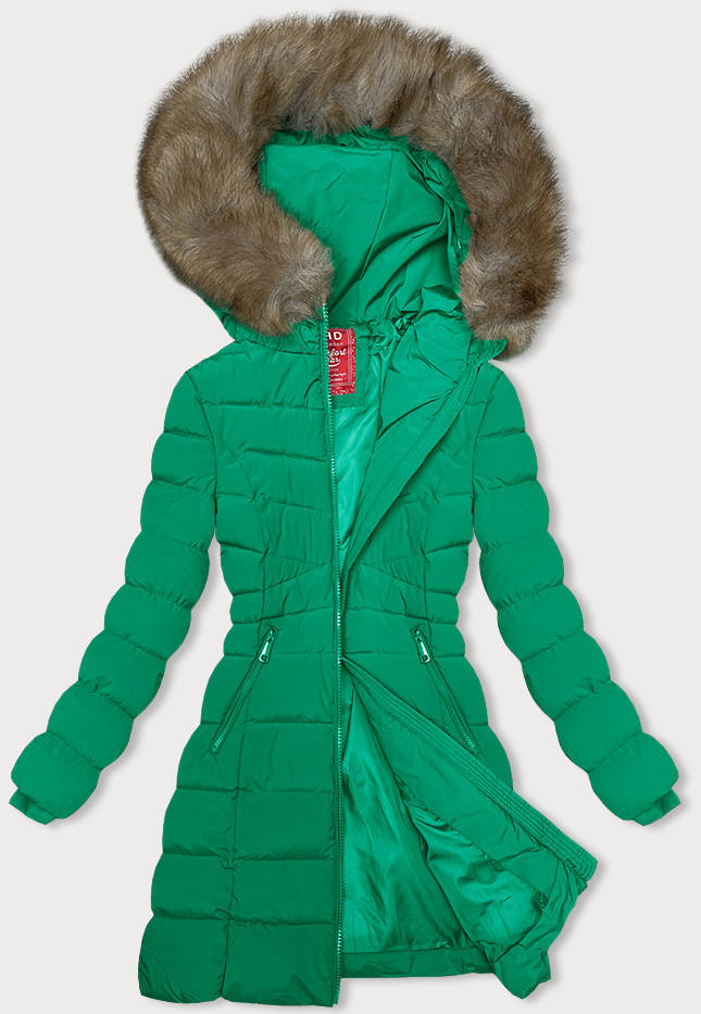 Zelená péřová dámská zimní bunda (LHD-23032) zielony M (38)