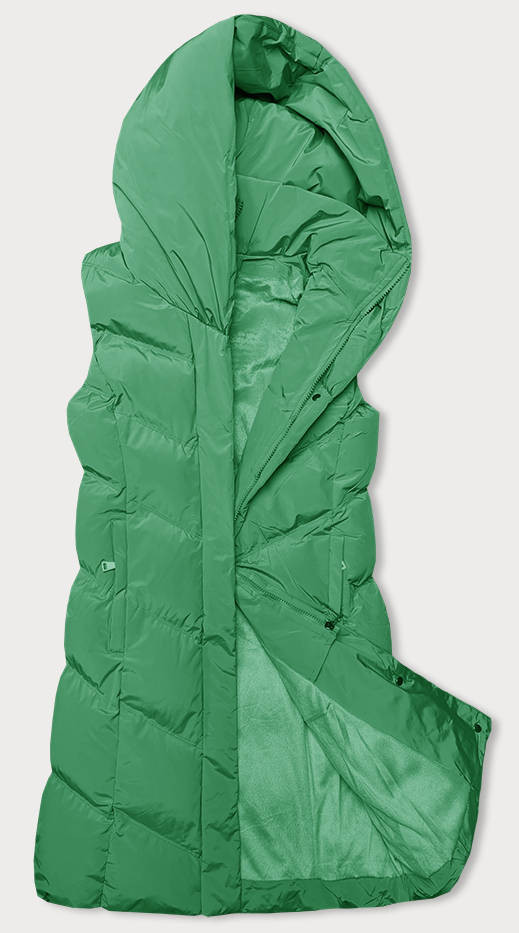 Zelená dámská vesta se stojáčkem a kapucí (23-011) odcienie zieleni S (36)