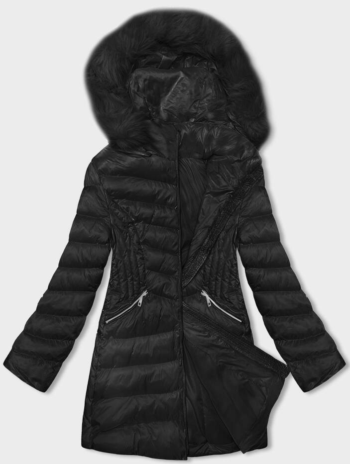 Černá prošívaná dámská bunda pro přechodné období (5M3162-392) odcienie czerni S (36)