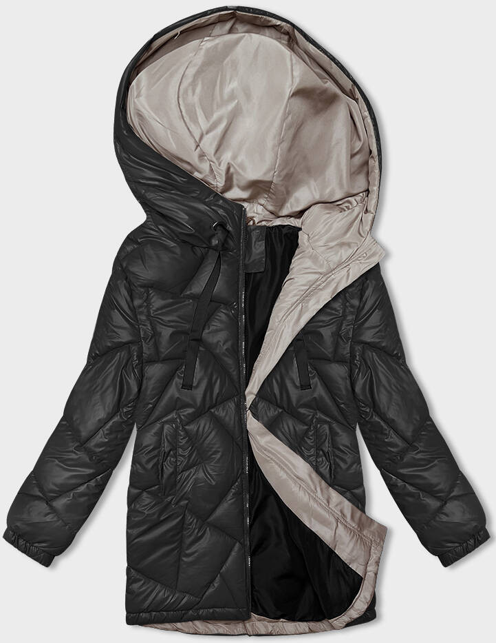 Černá dámská zimní prošívaná bunda (5M3189-392) odcienie czerni L (40)