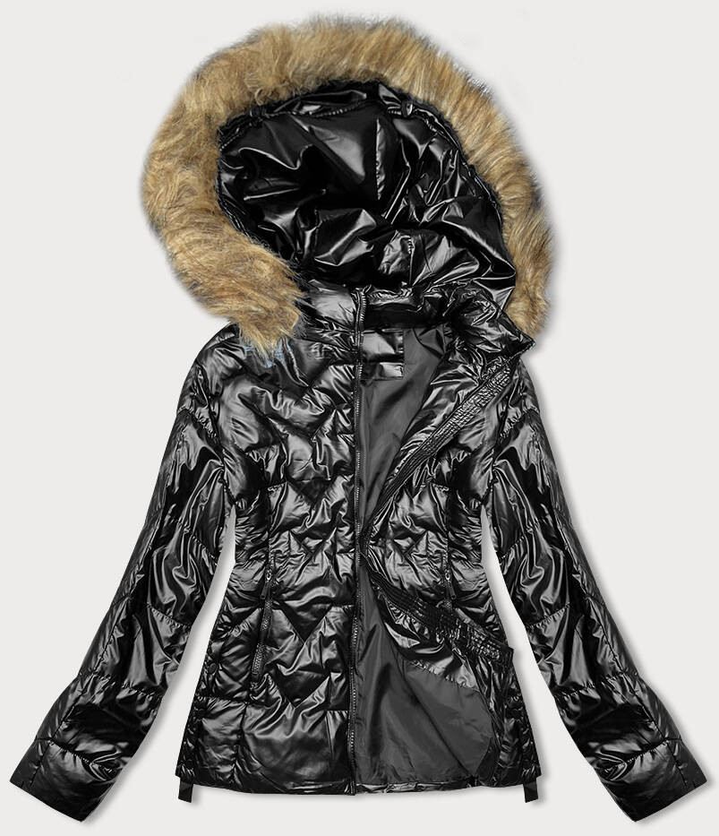 Černá dámská zimní bunda (5M3196-392B) odcienie czerni L (40)