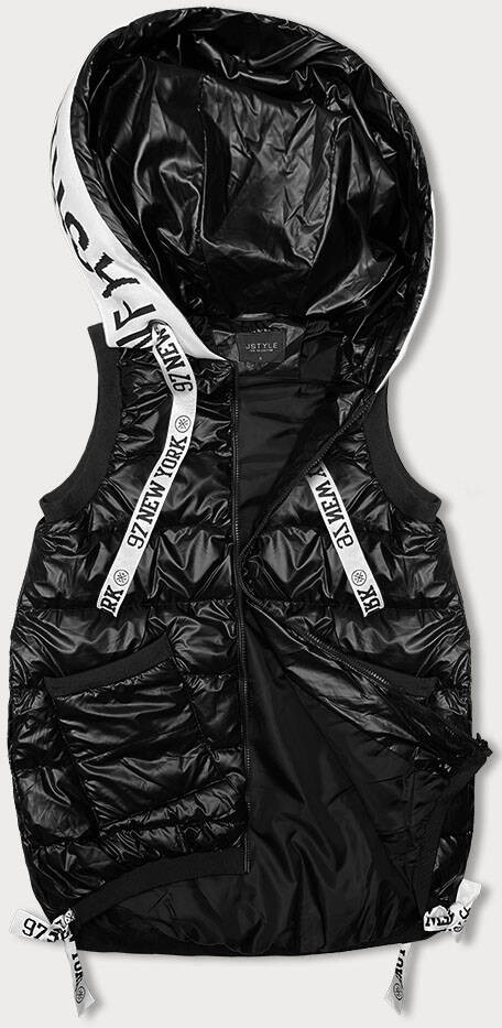 Černá dámská vesta se stahovacími lemy (16M9115-392) odcienie czerni XL (42)