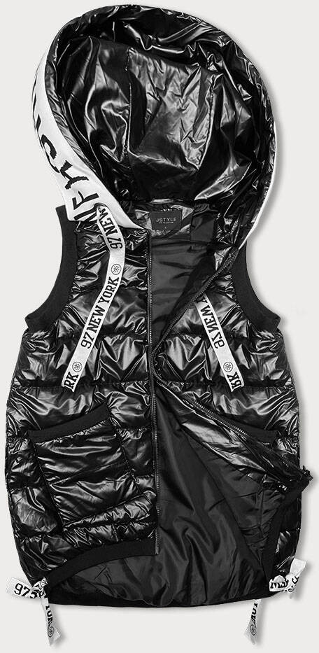 Dámská vesta v grafitové barvě se stahovacími lemy (16M9115-105) odcienie szarości XL (42)
